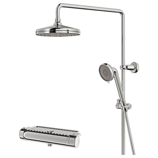 VOXNAN shower set with thermostatic mixer, chrome-plated, 200 mm