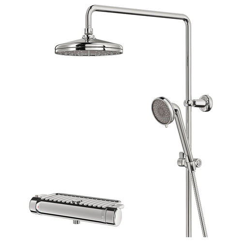 VOXNAN shower set with thermostatic mixer, chrome-plated, 200 mm