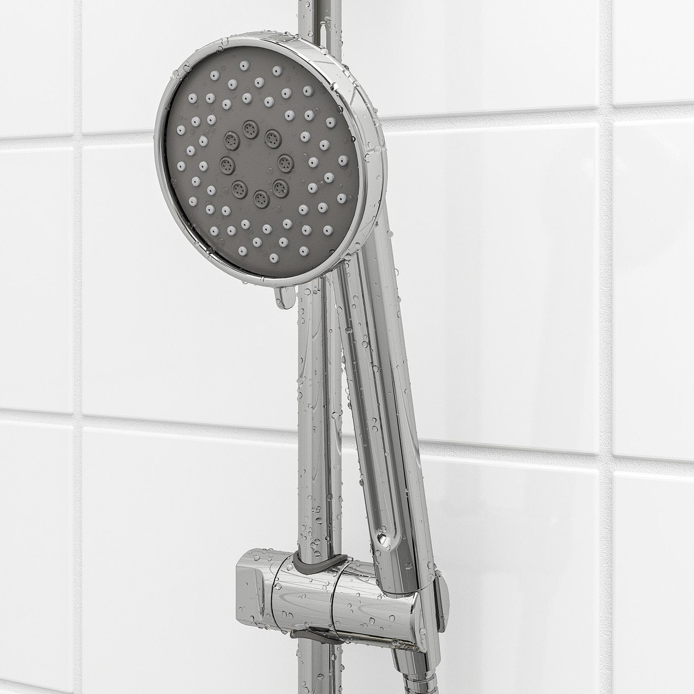 VOXNAN shower set with thermostatic mixer, chrome-plated, 200 mm
