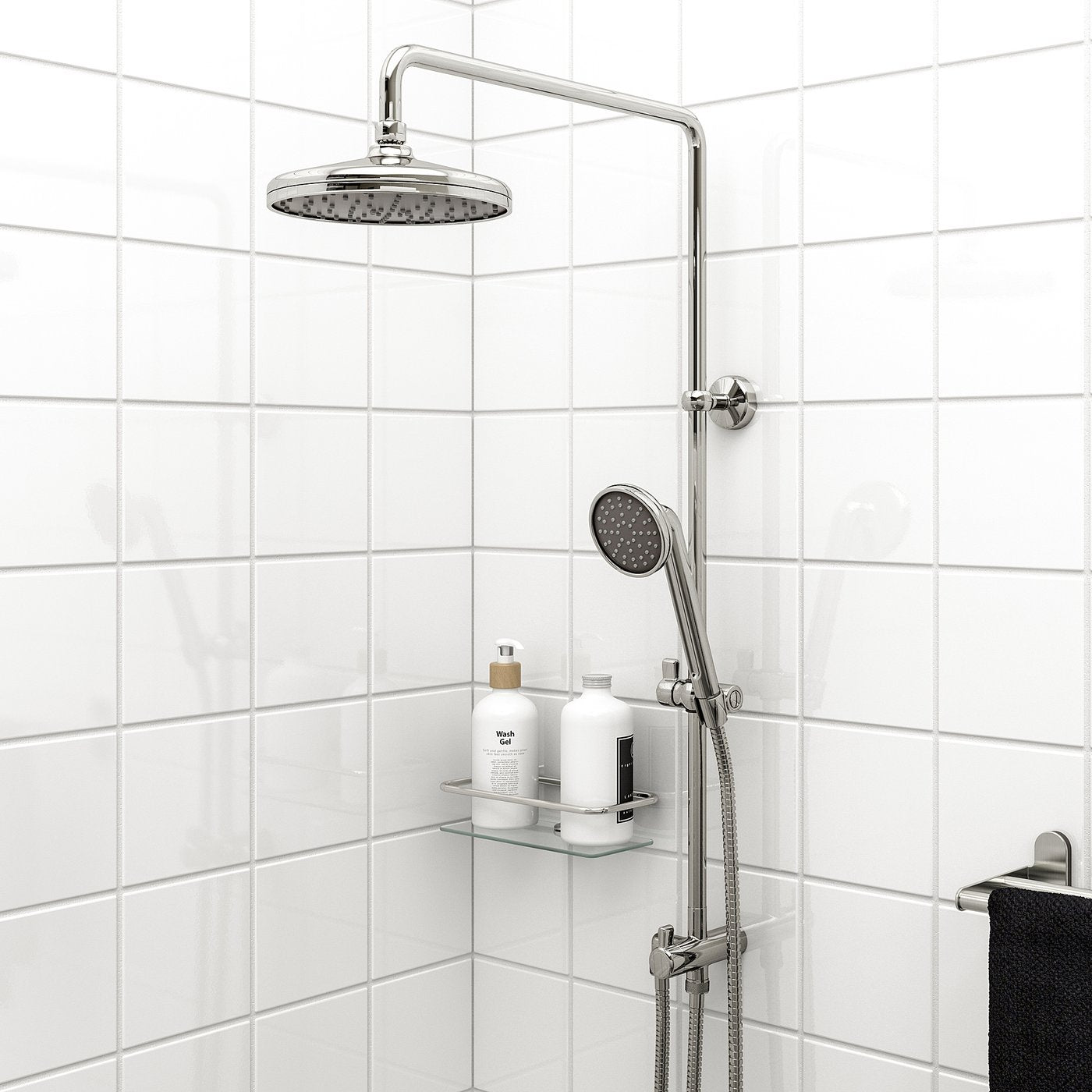 VOXNAN head/handshower kit with diverter, chrome-plated, 200 mmx850 mmx560 mm cm
