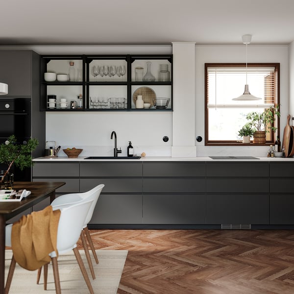 VOXTORP door, dark grey, 40x80 cm