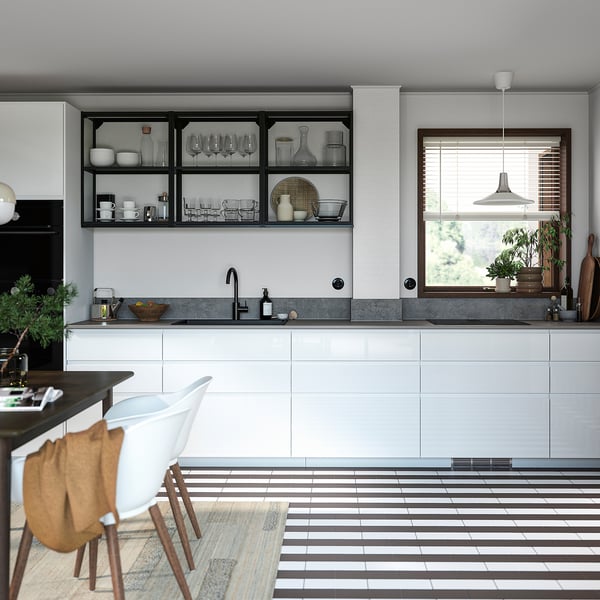 VOXTORP - Door, high-gloss white, 40x80 cm