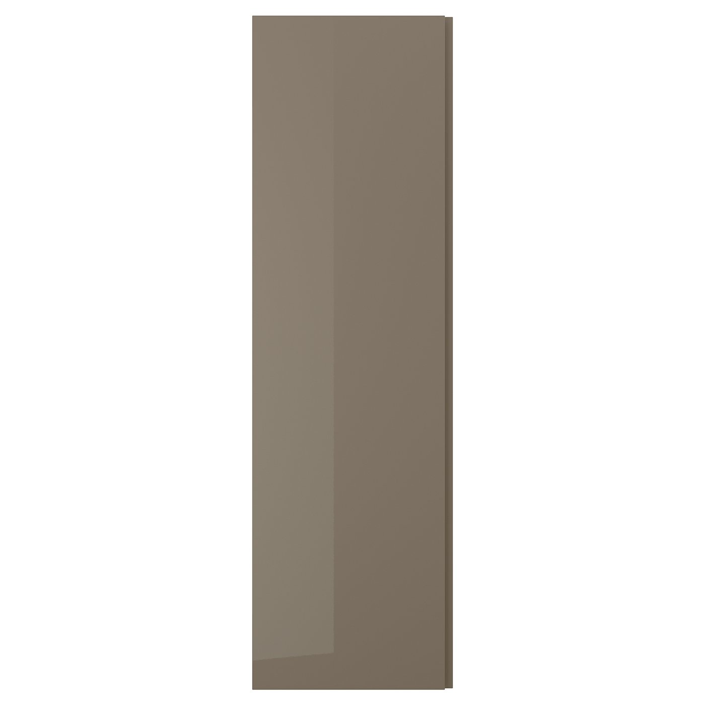 VOXTORP door, high-gloss dark grey-brown/vertical handle, 60x200 cm