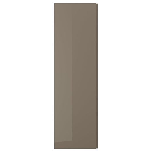 VOXTORP door, high-gloss dark grey-brown/vertical handle, 60x200 cm