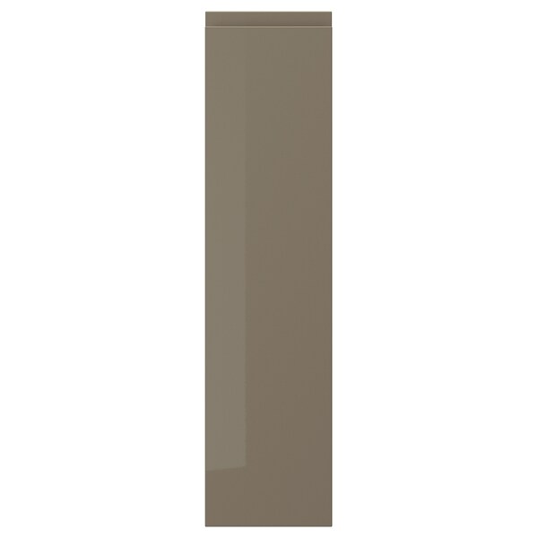 VOXTORP door, high-gloss dark grey-brown, 20x80 cm