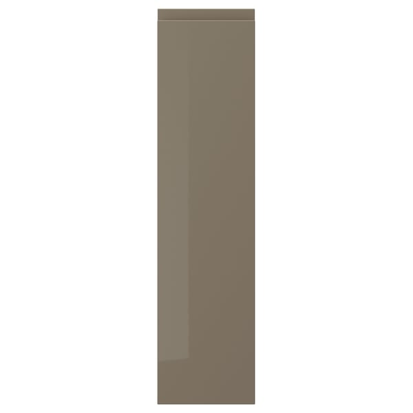 VOXTORP - Door, high-gloss dark grey-brown, 20x80 cm