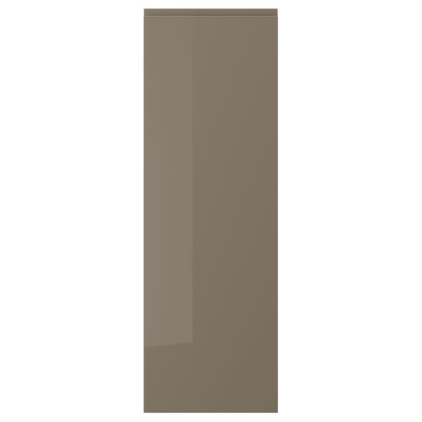 VOXTORP - Door, high-gloss dark grey-brown, 40x120 cm