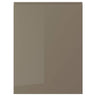 VOXTORP door, high-gloss dark grey-brown, 60x80 cm