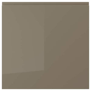 VOXTORP door, high-gloss dark grey-brown, 60x60 cm