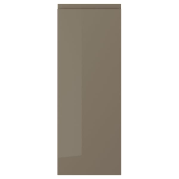 VOXTORP door, high-gloss dark grey-brown, 30x80 cm