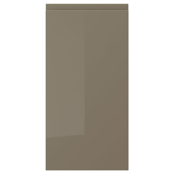VOXTORP door, high-gloss dark grey-brown, 30x60 cm