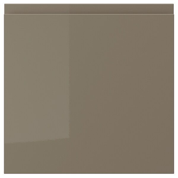 VOXTORP door, high-gloss dark grey-brown, 40x40 cm