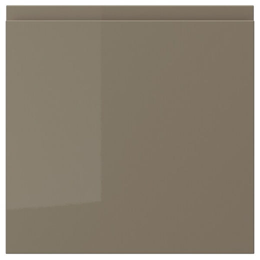 VOXTORP door, high-gloss dark grey-brown, 40x40 cm