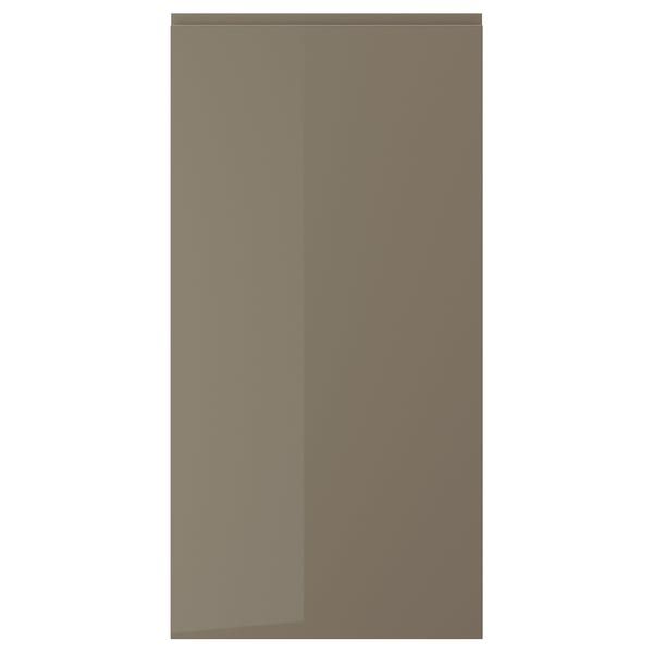VOXTORP door, high-gloss dark grey-brown, 60x120 cm