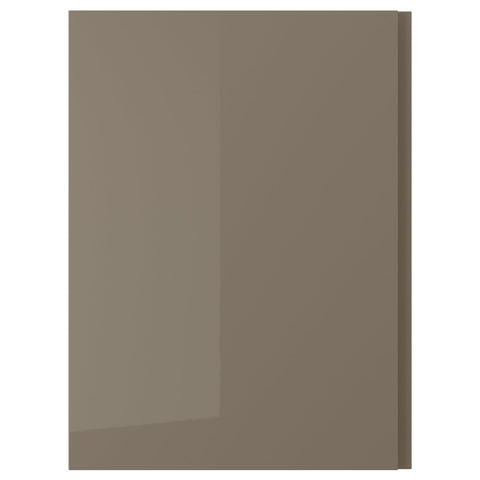 VOXTORP door, high-gloss dark grey-brown/vertical handle, 60x80 cm
