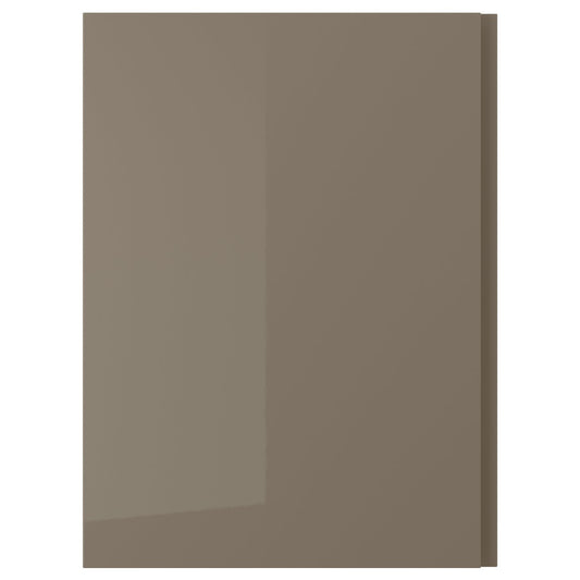 VOXTORP door, high-gloss dark grey-brown/vertical handle, 60x80 cm