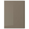 VOXTORP door, high-gloss dark grey-brown/vertical handle, 60x80 cm