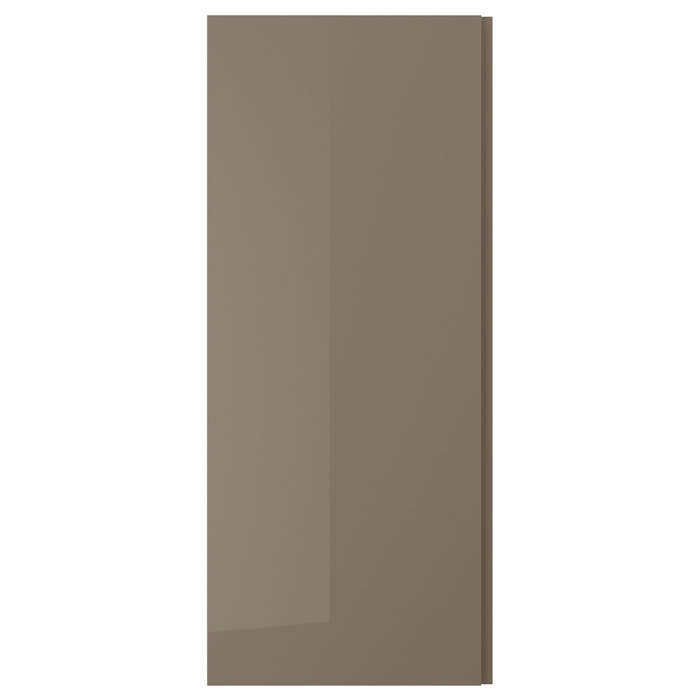 VOXTORP door, high-gloss dark grey-brown/vertical handle, 60x140 cm