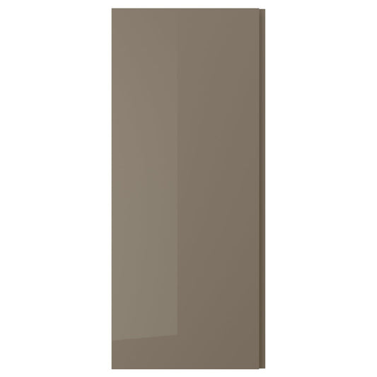 VOXTORP door, high-gloss dark grey-brown/vertical handle, 60x140 cm