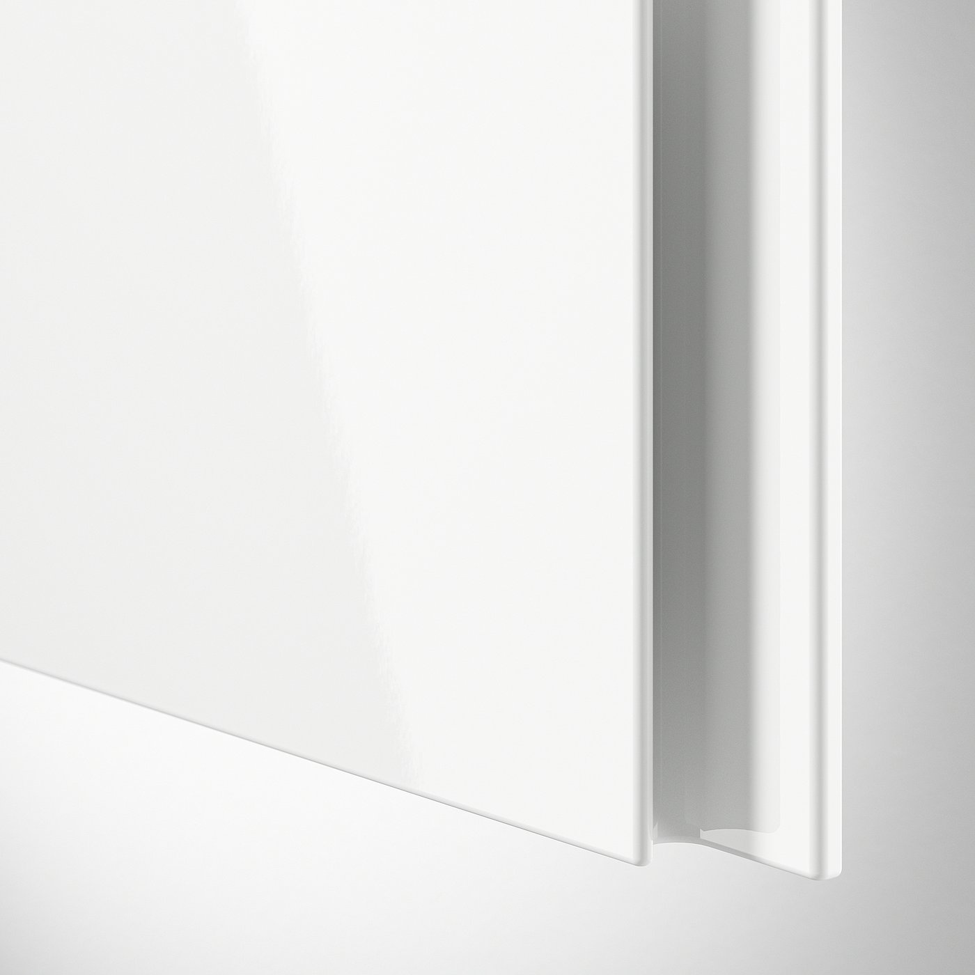VOXTORP door, high-gloss white/vertical handle, 60x140 cm