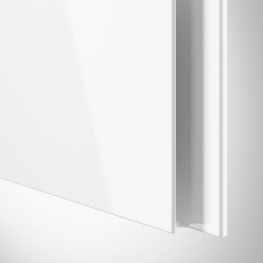 VOXTORP door, high-gloss white/vertical handle, 60x140 cm