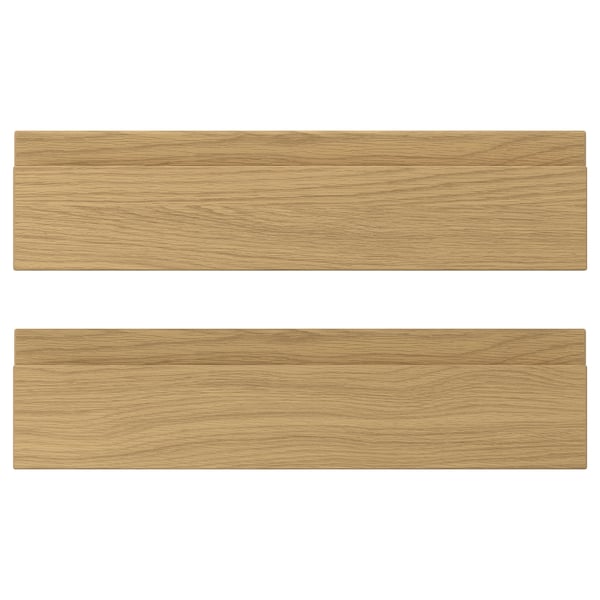 VOXTORP drawer front, oak effect, 40x10 cm, 2 pack