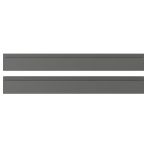 VOXTORP drawer front, dark grey, 80x10 cm, 2 pack