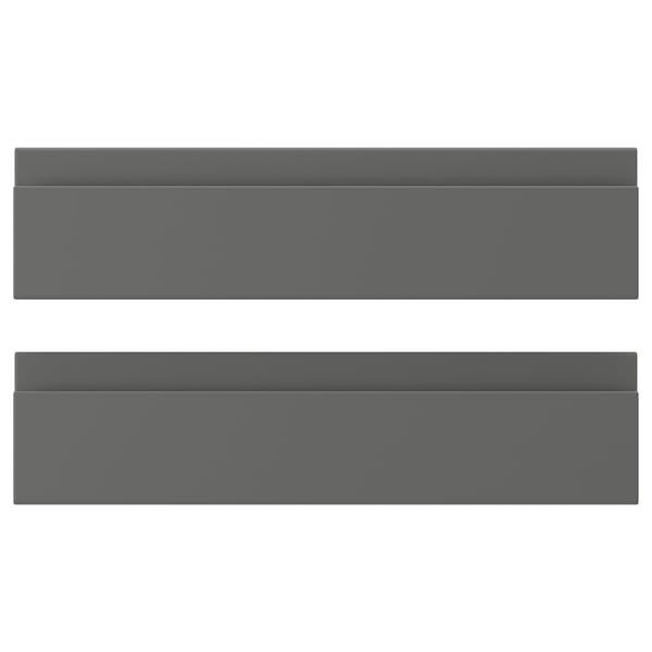 VOXTORP drawer front, dark grey, 40x10 cm, 2 pack