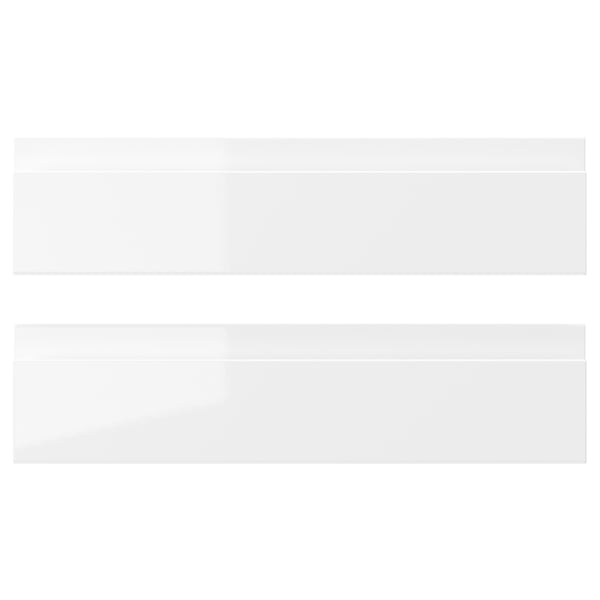 VOXTORP drawer front, high-gloss white, 40x10 cm, 2 pack