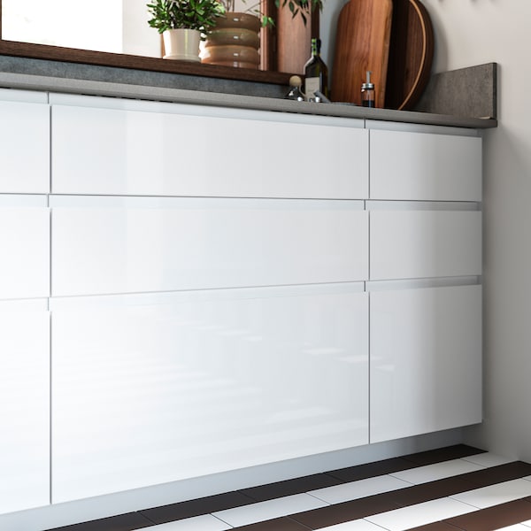 VOXTORP drawer front, high-gloss white, 60x40 cm