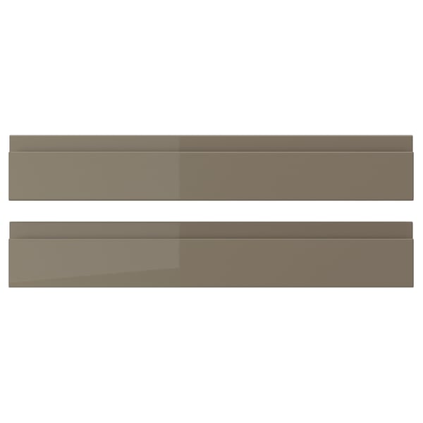 VOXTORP drawer front, high-gloss dark grey-brown, 60x10 cm, 2 pack
