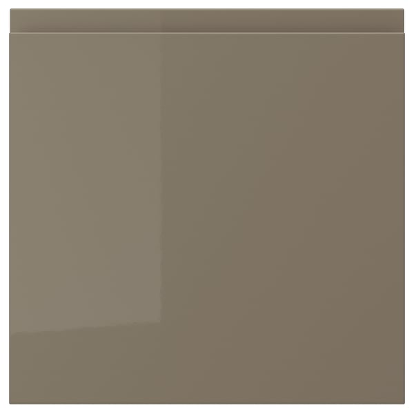 VOXTORP drawer front, high-gloss dark grey-brown, 40x40 cm