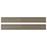 VOXTORP drawer front, high-gloss dark grey-brown, 80x10 cm, 2 pack