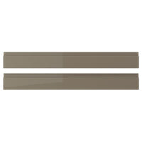 VOXTORP drawer front, high-gloss dark grey-brown, 80x10 cm, 2 pack