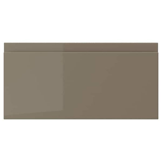 VOXTORP drawer front, high-gloss dark grey-brown, 40x20 cm