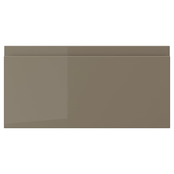 VOXTORP drawer front, high-gloss dark grey-brown, 40x20 cm