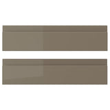 VOXTORP drawer front, high-gloss dark grey-brown, 40x10 cm, 2 pack