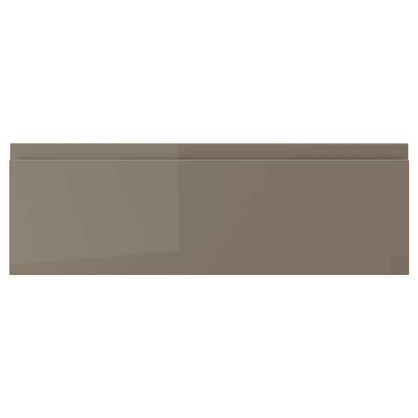 VOXTORP drawer front, high-gloss dark grey-brown, 60x20 cm
