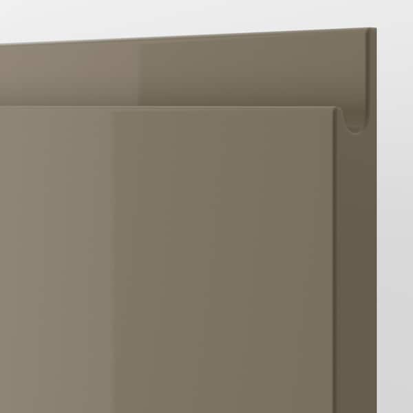 VOXTORP - Drawer front, high-gloss dark grey-brown, 60x20 cm