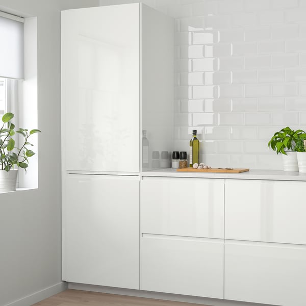 VOXTORP - VOXTORP Front for dishwasher, high-gloss white, 45x80 cm