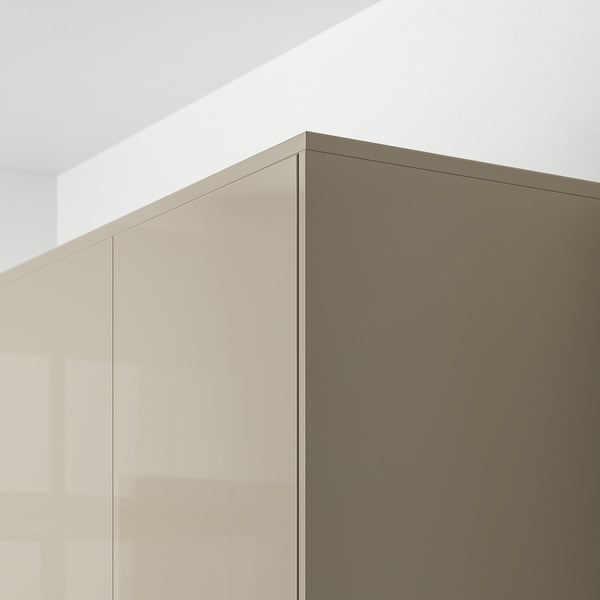VOXTORP - VOXTORP Rounded deco strip/moulding, high-gloss dark grey-brown, 221 cm