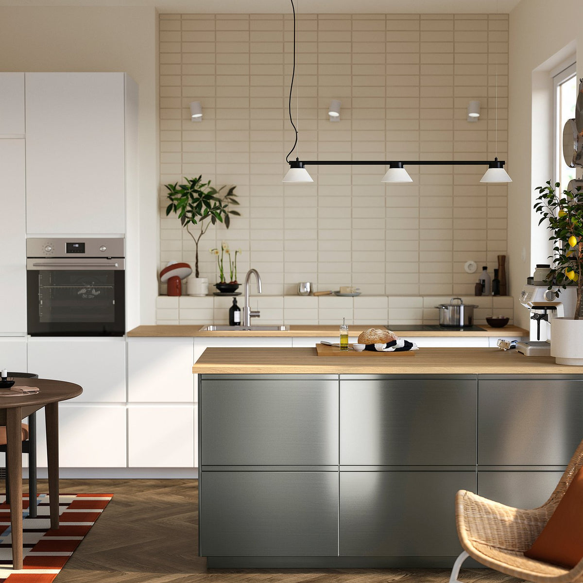 VOXTORP cover panel, stainless steel effect, 39x80 cm