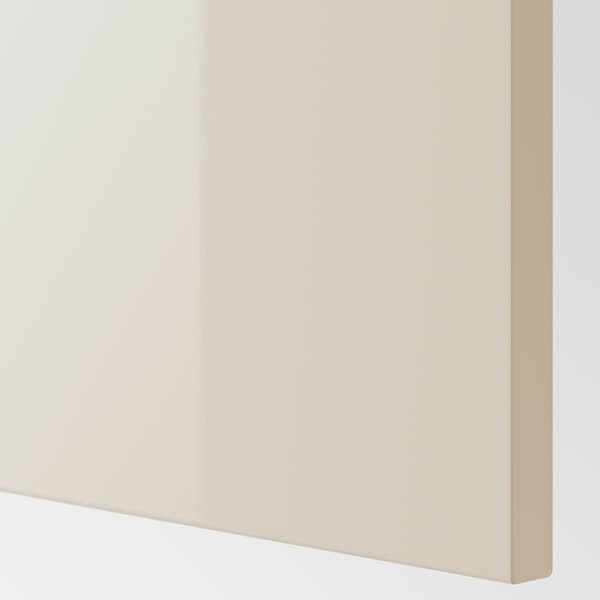 VOXTORP - Cover panel, high-gloss light beige, 62x240 cm