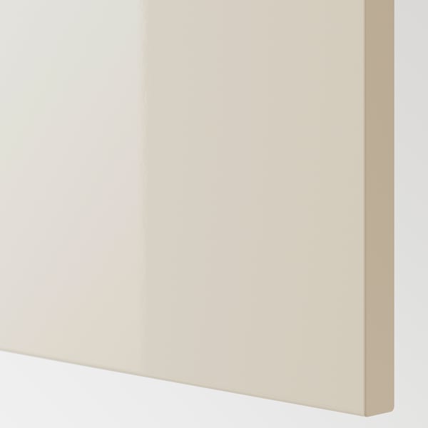 VOXTORP cover panel, high-gloss light beige, 62x80 cm