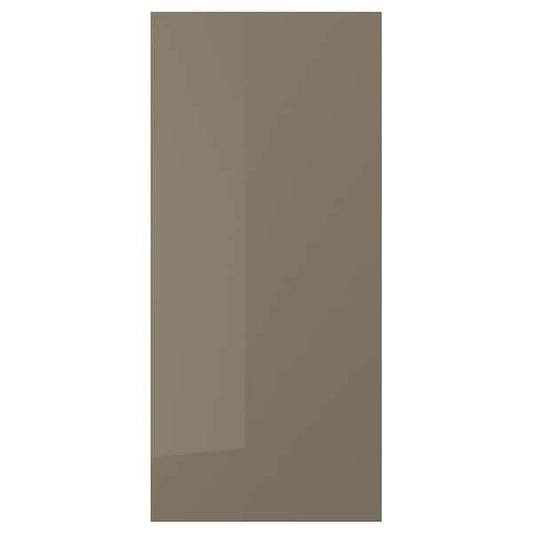VOXTORP - Cover panel, high-gloss dark grey-brown, 39x86 cm