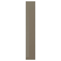 VOXTORP cover panel, high-gloss dark grey-brown, 39x240 cm