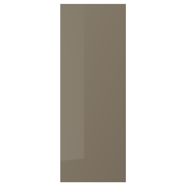 VOXTORP - Cover panel, high-gloss dark grey-brown, 39x106 cm