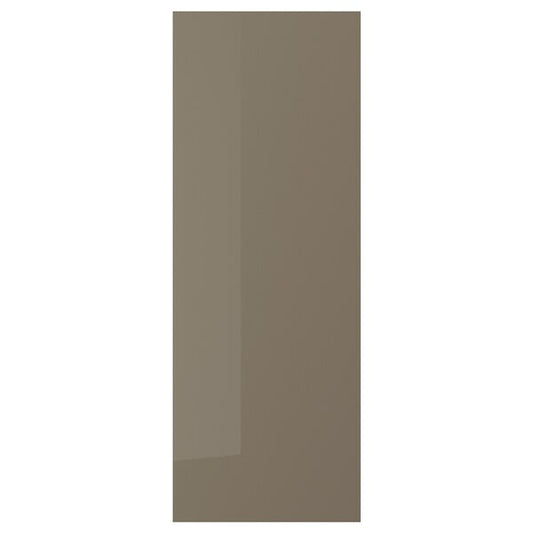VOXTORP - Cover panel, high-gloss dark grey-brown, 39x106 cm
