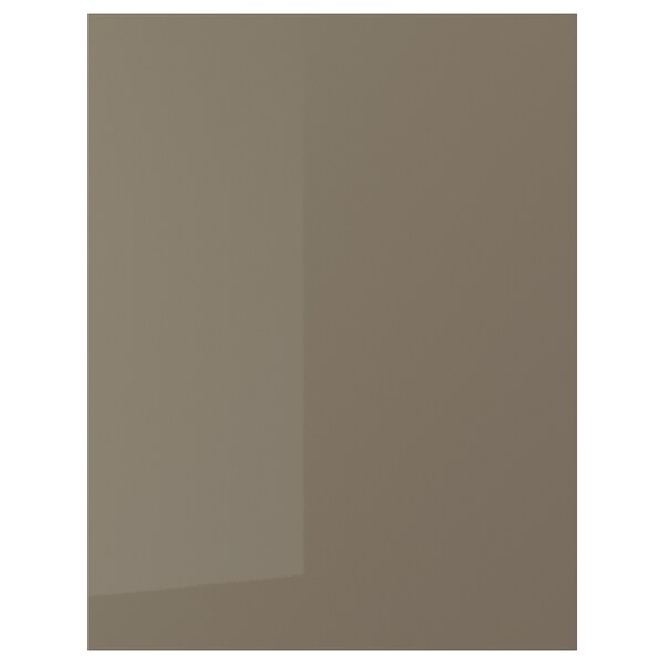 VOXTORP cover panel, high-gloss dark grey-brown, 62x80 cm