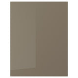 VOXTORP cover panel, high-gloss dark grey-brown, 62x80 cm
